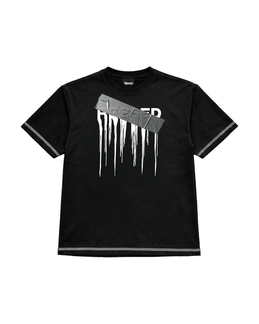 Ressed Black Seam Tape T-Shirt