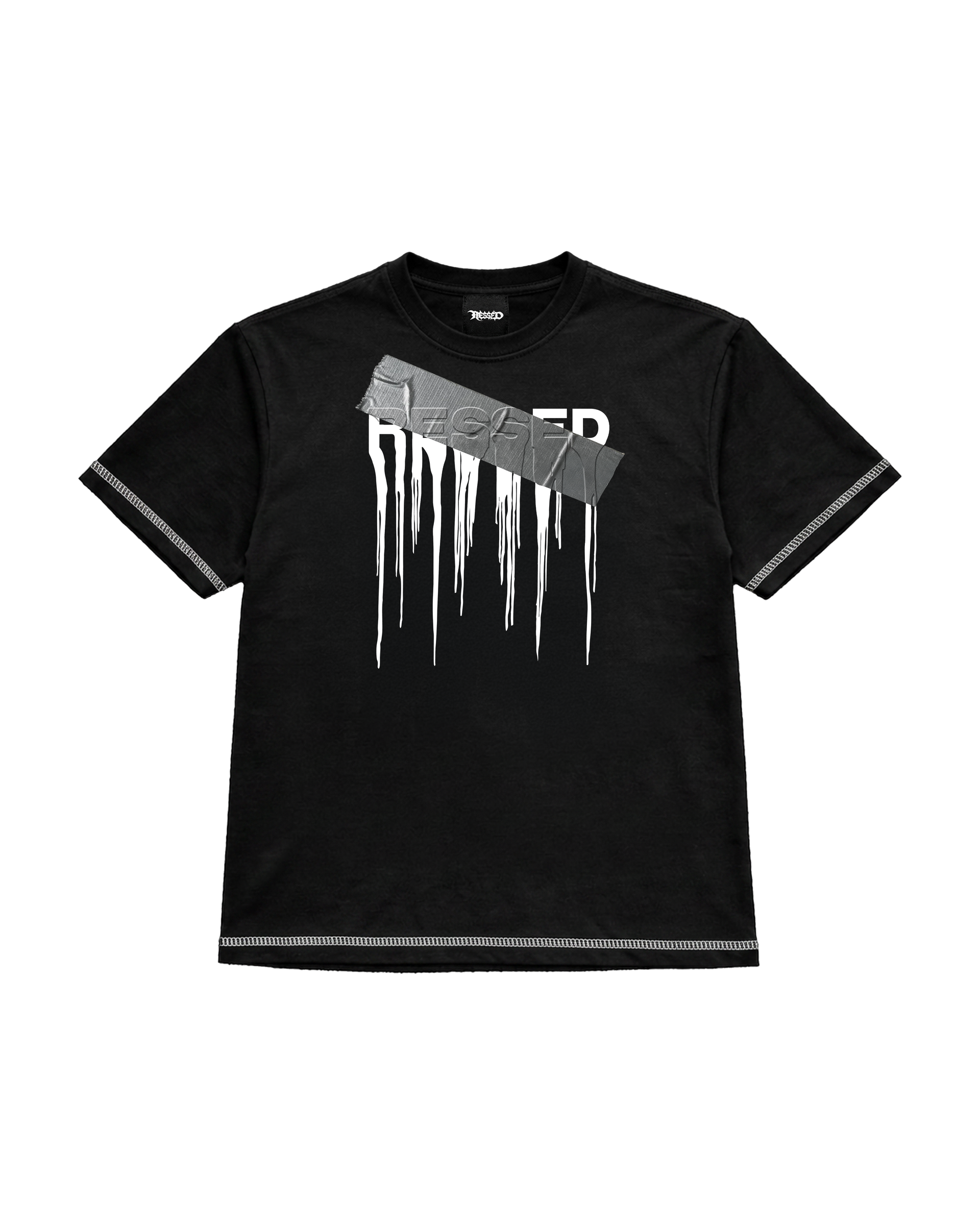 Ressed Black Seam Tape T-Shirt