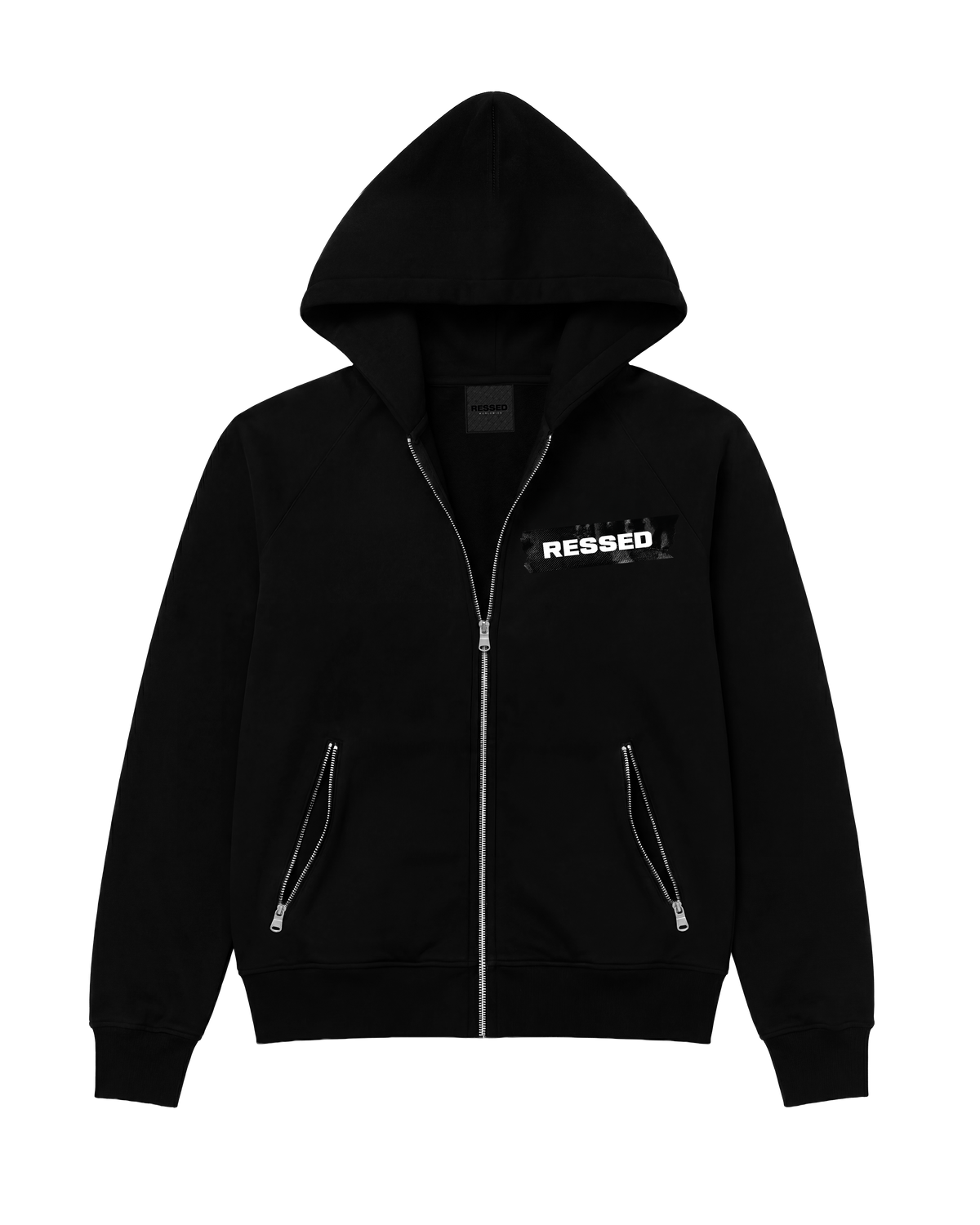 RESSED FULL-ZIP HOODIE BLACK (Зіп худі чорне)