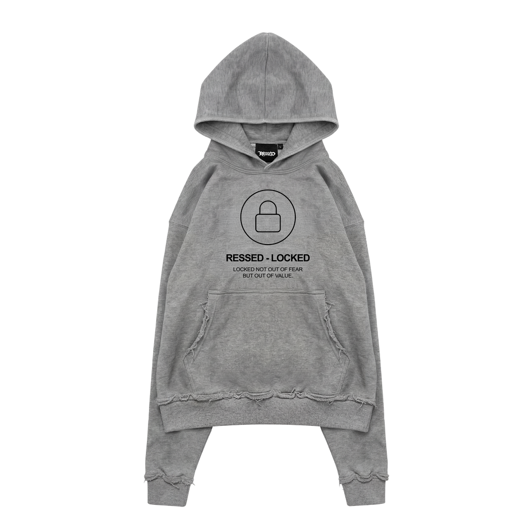 RESSED LOCKED HOODIE - grey
