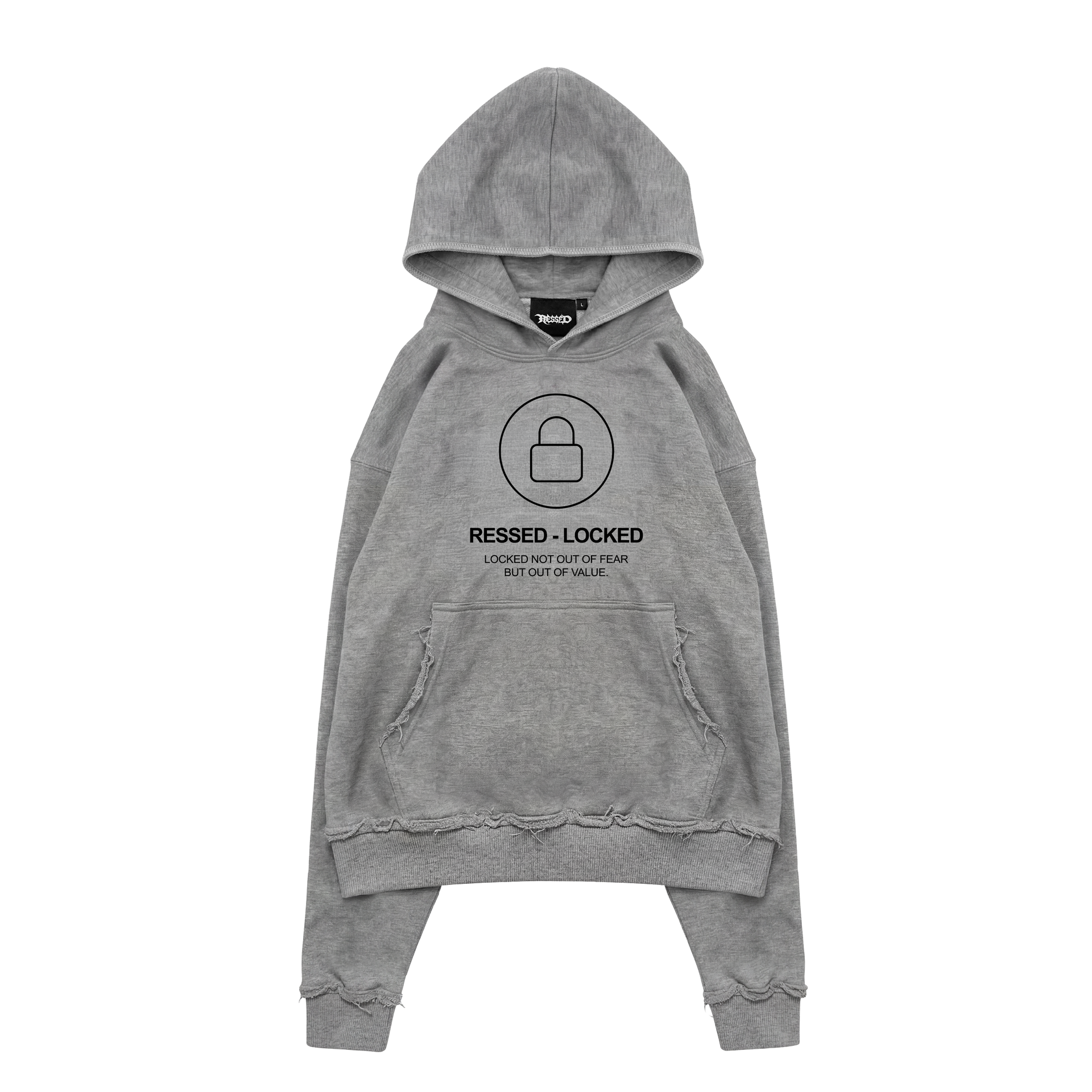RESSED LOCKED HOODIE - grey