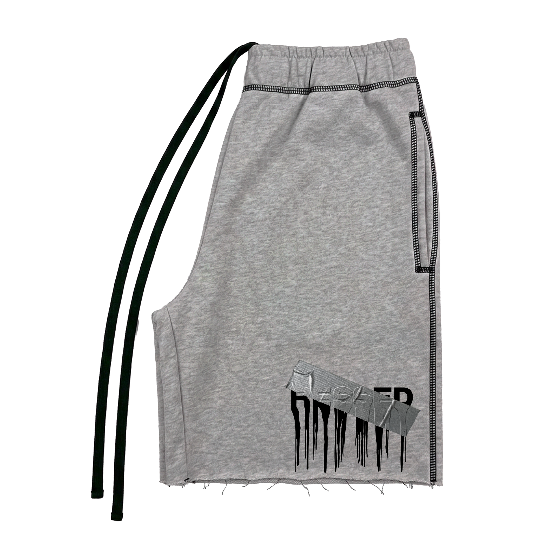 Ressed Black Seam Tape Shorts
