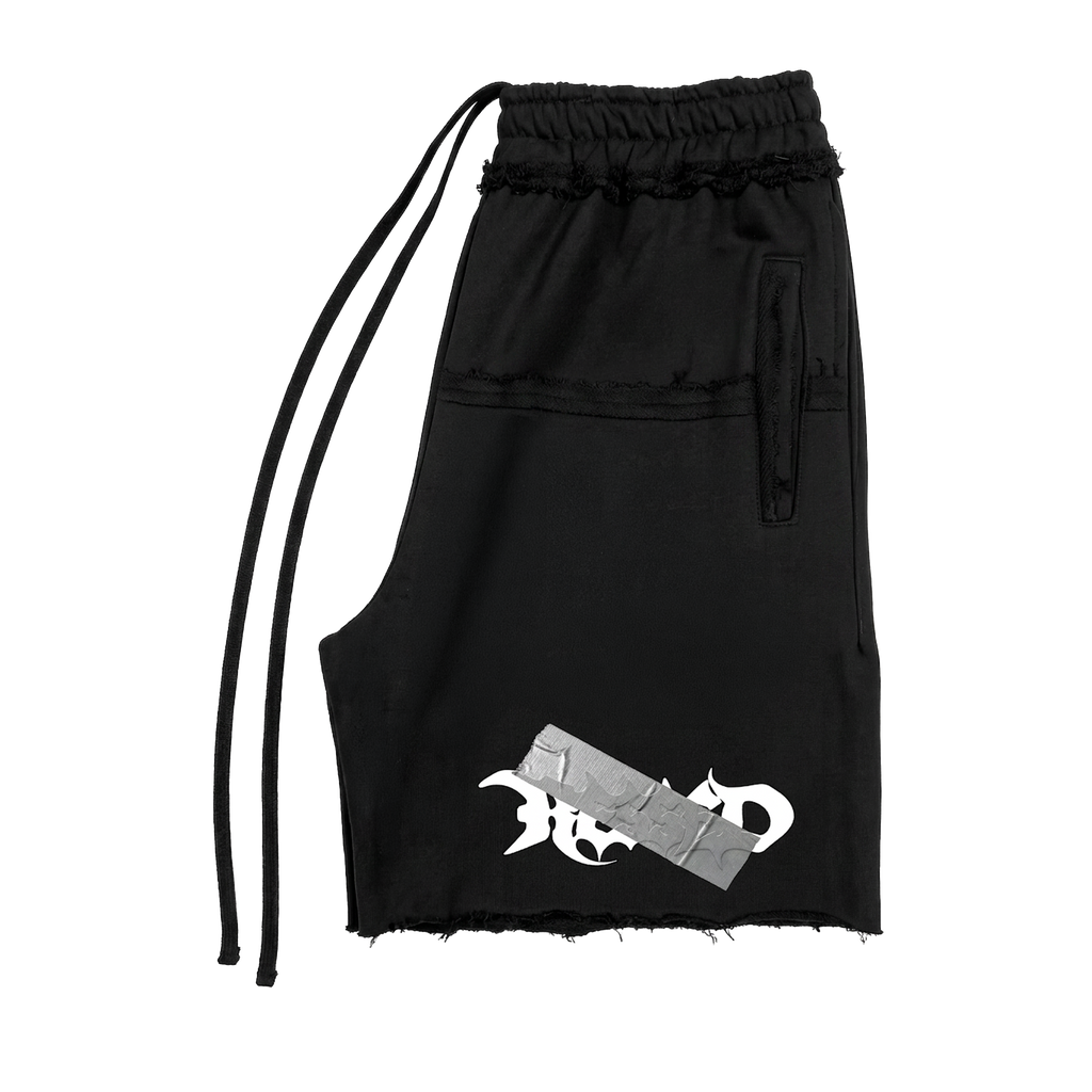 RESSED MASKED LOGO BLACK SHORTS