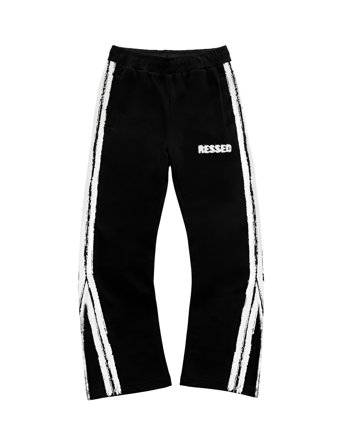 RESSED STRIPE FLARE PANTS BLACK (Штани чорні)