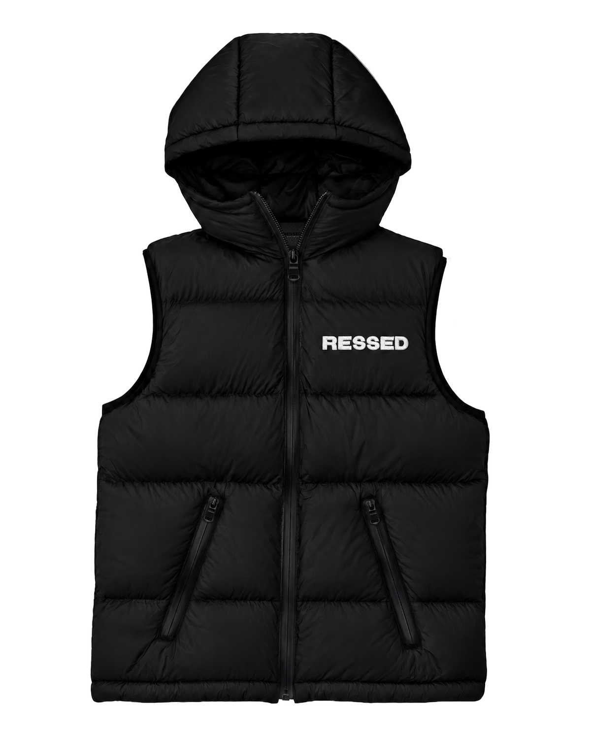 RESSED PUFFER VEST BLACK (Жилетка пухова чорна)
